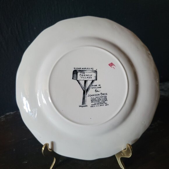 Vintage Johnson Brothers The Friendly Village Bread Plate "Sugar Maples" Scene - Picture 6 of 7